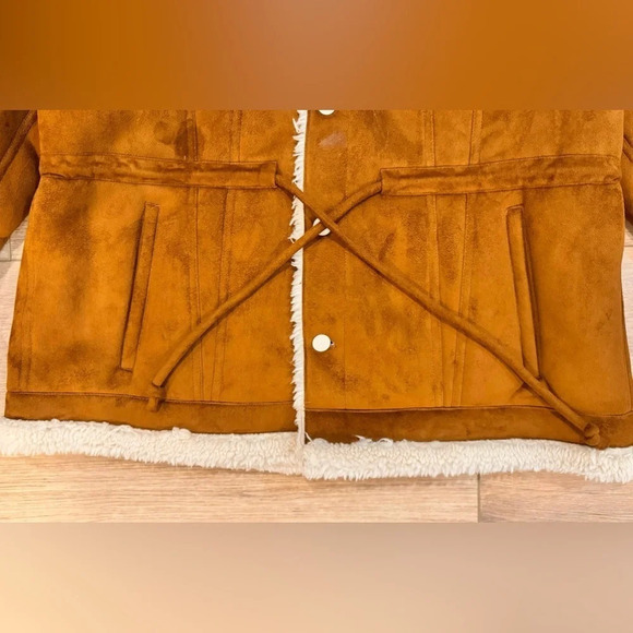 MOTHER The Drawstring Drifter Sherpa Lined Jacket Size XL - Picture 5 of 12